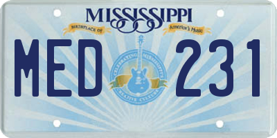 MS license plate MED231