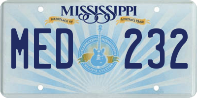 MS license plate MED232