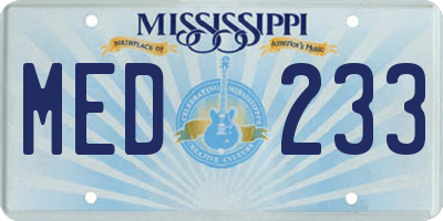 MS license plate MED233