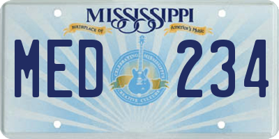 MS license plate MED234