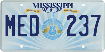 MS license plate MED237