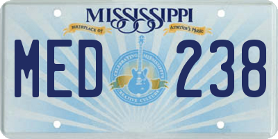 MS license plate MED238