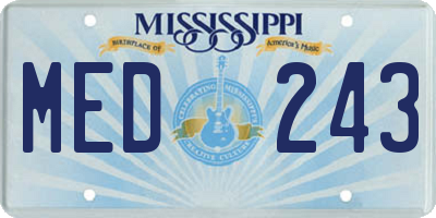 MS license plate MED243