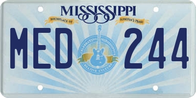 MS license plate MED244