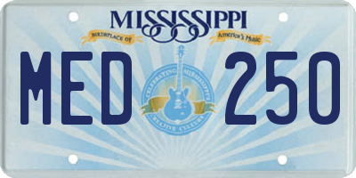 MS license plate MED250