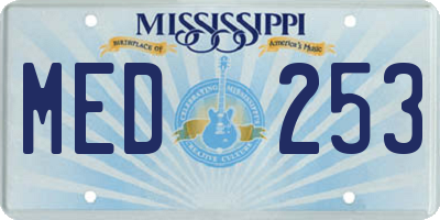MS license plate MED253