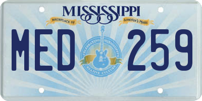 MS license plate MED259