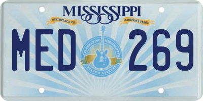 MS license plate MED269