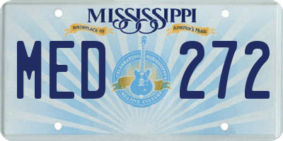 MS license plate MED272