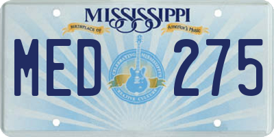 MS license plate MED275
