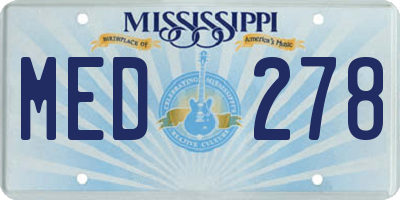 MS license plate MED278