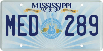 MS license plate MED289