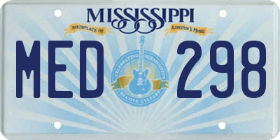 MS license plate MED298