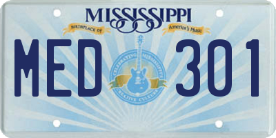 MS license plate MED301