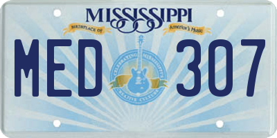MS license plate MED307
