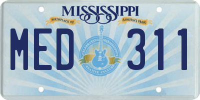 MS license plate MED311