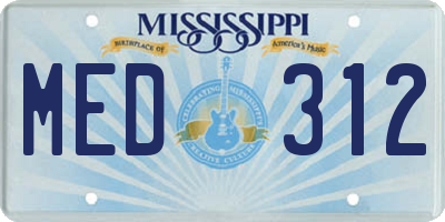 MS license plate MED312