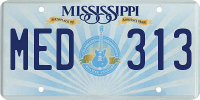 MS license plate MED313