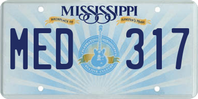 MS license plate MED317