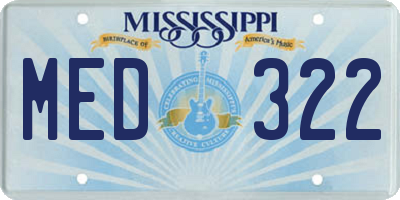 MS license plate MED322