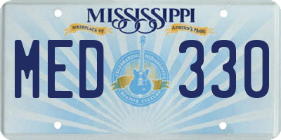 MS license plate MED330