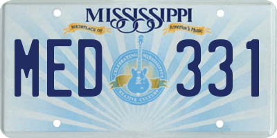 MS license plate MED331