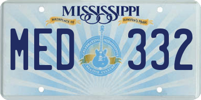 MS license plate MED332