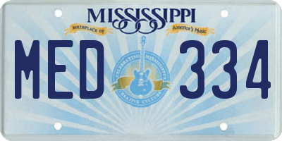 MS license plate MED334