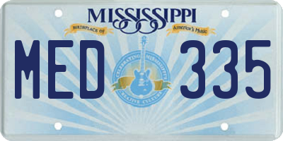 MS license plate MED335