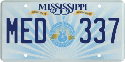 MS license plate MED337