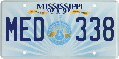 MS license plate MED338