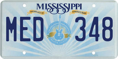 MS license plate MED348