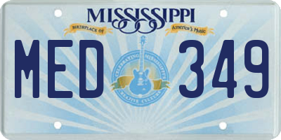 MS license plate MED349