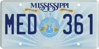 MS license plate MED361