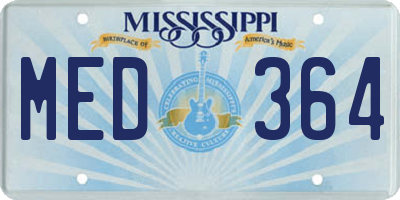 MS license plate MED364