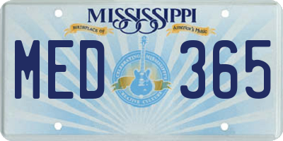 MS license plate MED365