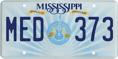 MS license plate MED373