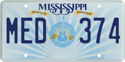 MS license plate MED374