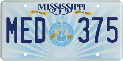 MS license plate MED375