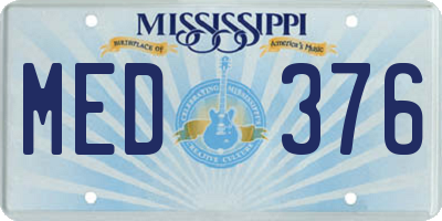 MS license plate MED376