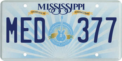 MS license plate MED377