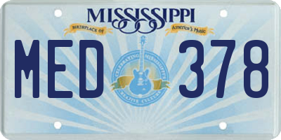 MS license plate MED378