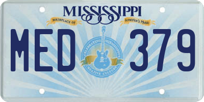 MS license plate MED379