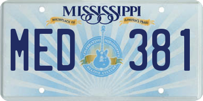 MS license plate MED381