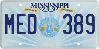 MS license plate MED389