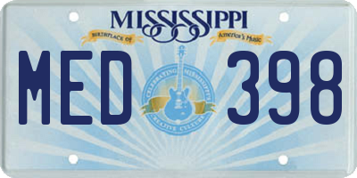 MS license plate MED398