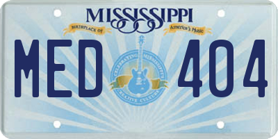 MS license plate MED404