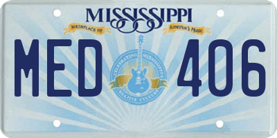 MS license plate MED406