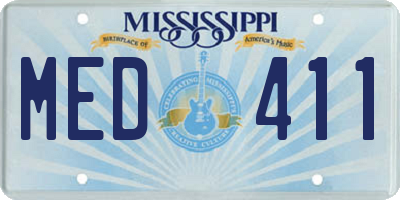 MS license plate MED411