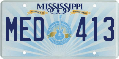 MS license plate MED413